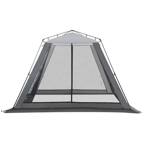 Rootz Mesh Tent - Mesh Tent - 6-8 Persoons Mesh Tent - Tent - Polyester/Gaas/Staal - Grijs/Zwart - 3 x 3 x 2 m