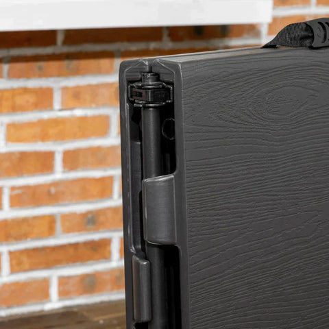 Rootz Outdoor Table - Garden Table - For 4 People - Foldable - Height Adjustable - Wood Look - Grey + Black - 118 x 60 x 74 cm