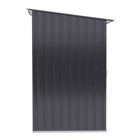 Rootz Garden Shed - Tool Shed - Steel Tool Shed - Storage Shed - Dark Grey - 100 x 103 x 160cm
