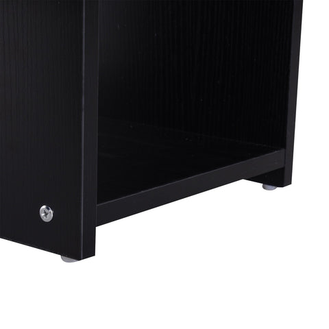 Rootz Desk - Computer Table - Extendable Tabletop - Office Table - PC Table - Black/White - Processed Wood