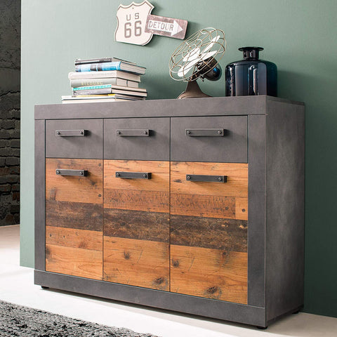 Rootz Sideboard – Aufbewahrungsschrank – Braun und Schwarz – 117 x 86 x 37 cm