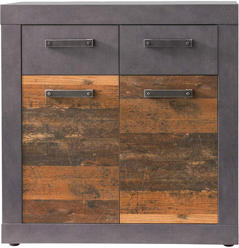 Rootz Sideboard – Aufbewahrungsschrank – Braun und Schwarz – 82 x 86 x 37 cm