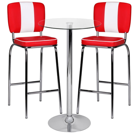 Rootz Stehtisch - Bistrotisch - Glas Stehtisch - Glas - Rund - Chrom