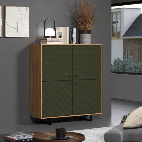 Rootz Door Panels - Cabinet Fronts - Highboard Enhancers - Sideboard Upgrades - Modern Elegance - Dark Green - 60x60x2cm.