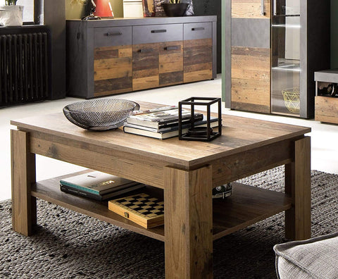 Rootz Coffee Table - Coffee Table - Brown and Black - 110 x 47 x 65 cm