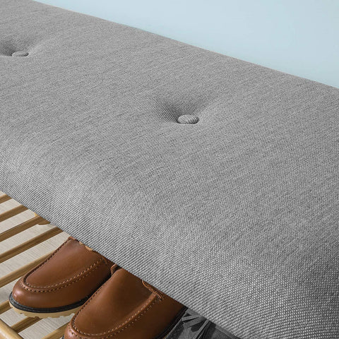 Rootz Bamboe Schoenenrek - Schoenenbank met Zitkussen - Gang - B91 × D34 × H45cm