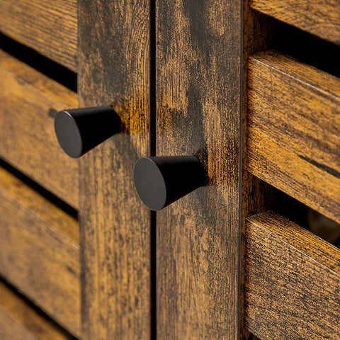 Rootz Bathroom Furniture - Bathroom Cabinet - Washbasin Base Cabinet - 2 Doors - Industrial - Brown - Black - Processed Wood - Steel - 60 x 30 x 60 cm