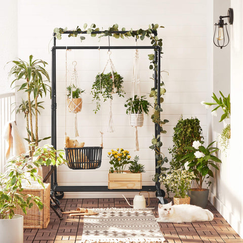 Rootz Coat rack - Clothes rail - Coat stand with 2 clothes rails and shelf - Loadable up to 110 kg - Industrial design - For bedroom and dressing room - Black