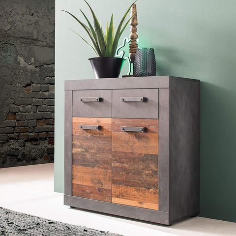 Rootz Sideboard – Aufbewahrungsschrank – Braun und Schwarz – 82 x 86 x 37 cm