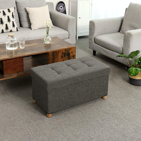 Rootz Hocker - Pouf - Storage space - Dark gray - 76 x 38 x 40 cm