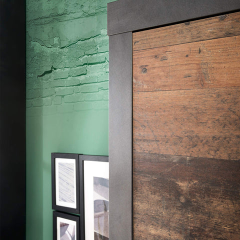 Rootz 3-Piece Wardrobe Set - Closet Ensemble - Clothing Storage - Garment Organizer - Dresser Unit - Attire Holder - Apparel Setup - Gray & Brown - 160x192x37cm