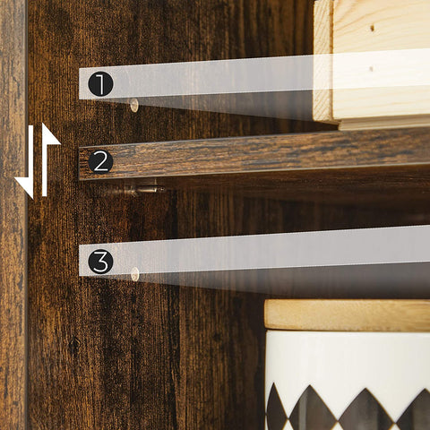 Rootz Sideboard – Aufbewahrungsschrank – Sideboard – 3 Schubladen – Falttür – verstellbare Regale – Braun – Schwarz – Industriell – Verarbeitetes Holz – Metall – 60 x 30 x 80 cm