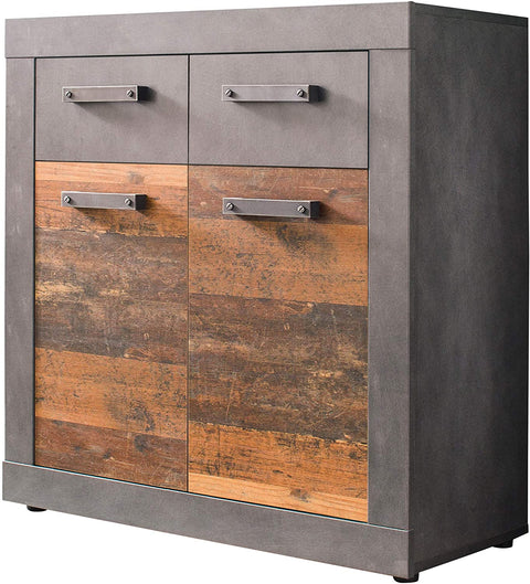 Rootz Sideboard – Aufbewahrungsschrank – Braun und Schwarz – 82 x 86 x 37 cm