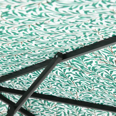 Rootz Parasol - Easy Open and Close - Wind Hood - Two Piece Metal Pole - Green - 2.92 x 2.92 x 2.50 m