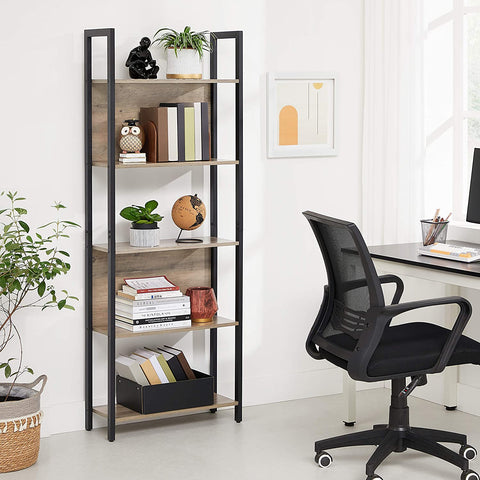 Rootz Keukenkast - Boekenkast Industrieel - Kasten - Ladderkast 5 Lagen - 62 x 24 x 165 cm