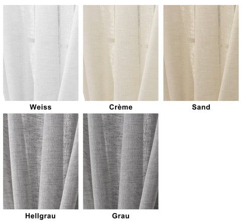 Rootz Transparent Curtains - Drapes - Window Dressings - Window Coverings - Sheers - Linen-Look Panels - Room Accents - Cream - 140x225cm