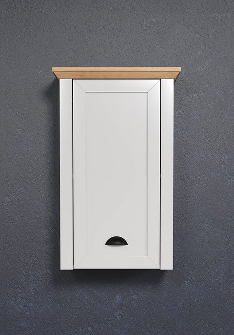 Rootz Wall Cupboard - Stylish Hanging Cabinet with Adjustable Door and Shelf - Grey Oak - 46x73x24 cm