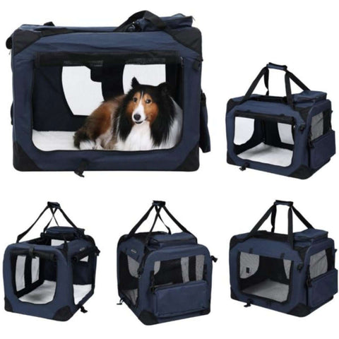 Rootz Dog Bag - Carrying Bag - Travel Bag For Animals - Dog Playpen - Blue