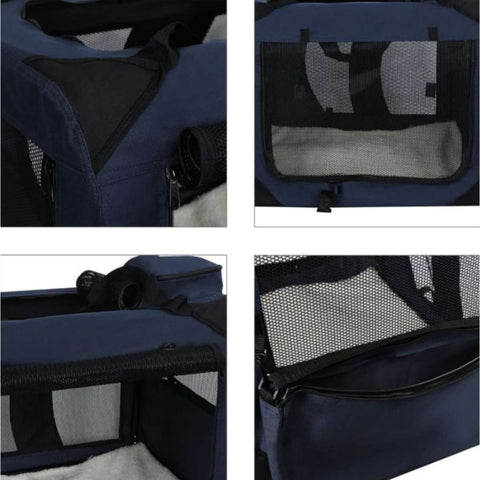 Rootz Dog Bag - Carrying Bag - Travel Bag For Animals - Dog Playpen - Blue