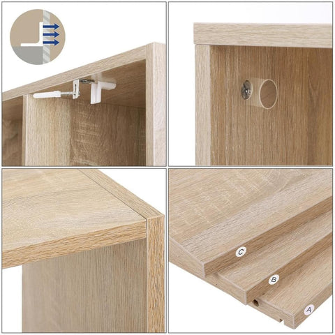 Rootz Oak Bookcase - Cupboard - 97.5 x 100 x 30 cm