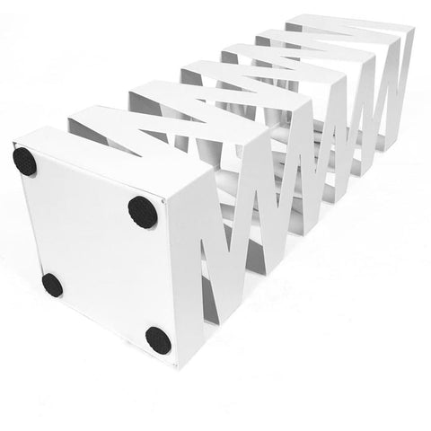 Rootz Metal Umbrella Stand - With Drip Tray and Hooks - Umbrella Holder Van 49CM High - White