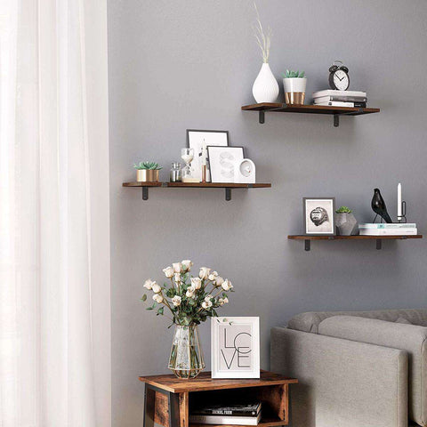 Rootz Wall Shelf 2 Pieces - Wall Shelf Industrial Wood - Wall Shelf Floating