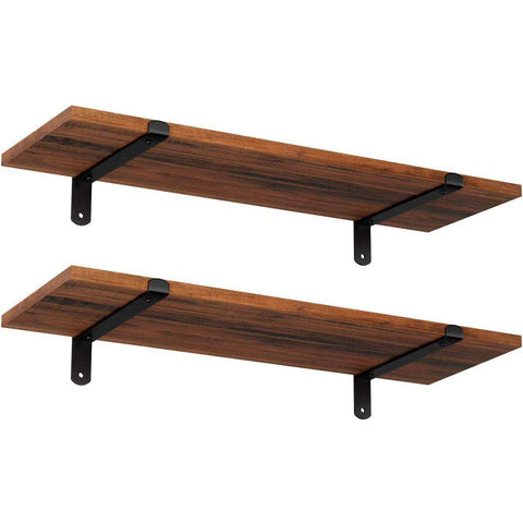 Rootz Wall Shelf 2 Pieces - Wall Shelf Industrial Wood - Wall Shelf Floating