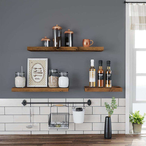 Rootz Wall Shelf Industrial Wood 1 Piece - Wall Shelf Floating - Wall Shelves