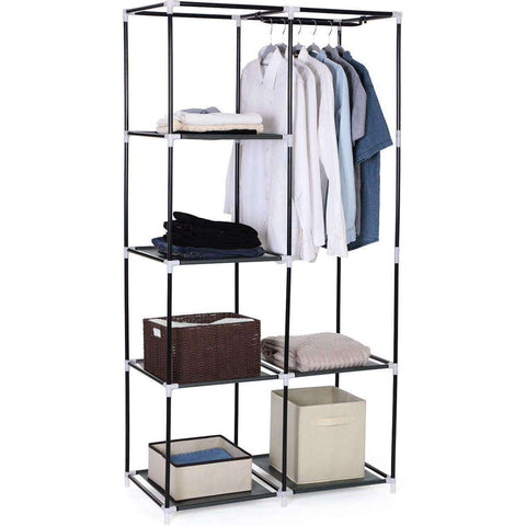 Rootz Wardrobe - Foldable Wardrobes - Wardrobe Foldable Gray