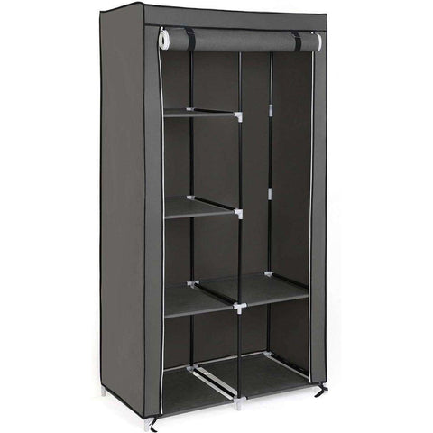 Rootz Wardrobe - Foldable Wardrobes - Wardrobe Foldable Gray