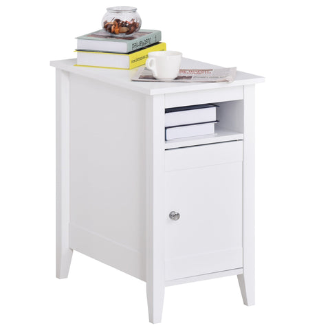 Rootz Bedside table - Side table - Coffee table - Folding door - Storage compartment - 36 x 55 x 64 cm - White - MDF - White
