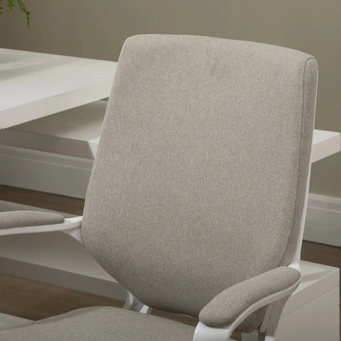 Rootz Office Chair - Desk Chair - Swivel Chair - Ergonomic Office Chair - Home Office Chair - With Rocker Function Backrest - Height Adjustable - 360° Swivel - Beige + White - 62x69x92-100 cm