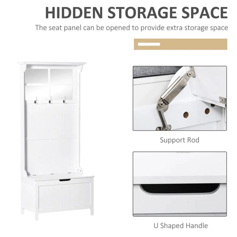 Rootz Kapstok - Kapstokstandaard - Kapstok - Kledingkast - Borstbank - Wit