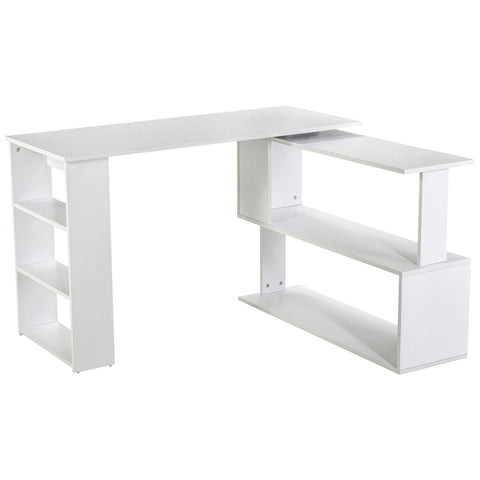 Rootz Desk - Corner desk - Shelves - Storage space - White - L-Shape - 120 x 110 x 74.5