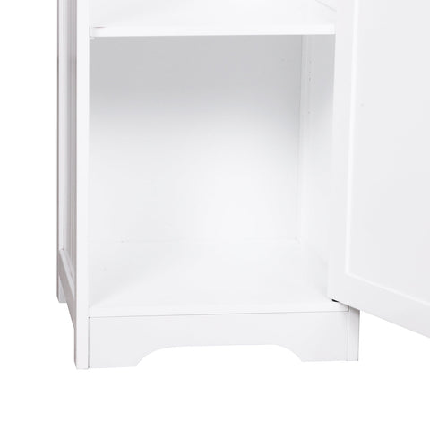 Rootz Bathroom Cabinet - Dresser - Bathroom Furniture - Standing Cabinet - High Cabinet - 3 Shelves - 1 Door - 40 x 38 x 160 cm - Wood - White