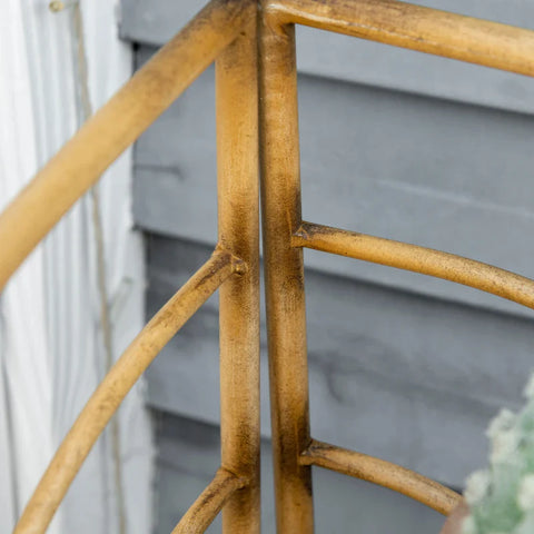 Rootz Plant Stand - Bloemenplank - Plantenplanken - 3 lagen - Roestbestendige verf - Metalen frame - Lichtbruin - 36,5 x 36,5 x 108 cm