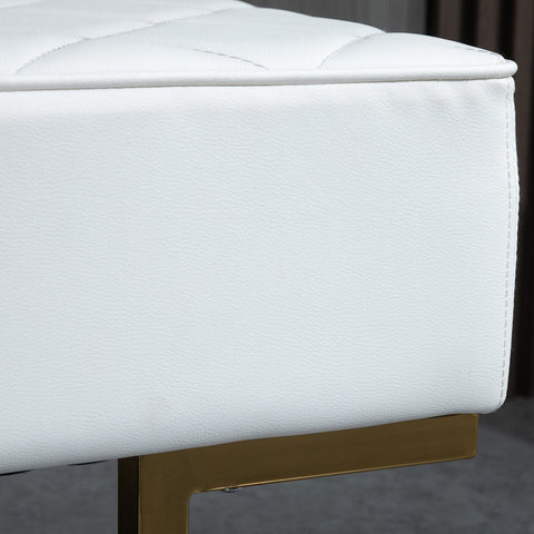 Rootz Bedroom Sofa - Sofa Bed - Metal - White/Gold - 120 x 43 x 42 cm