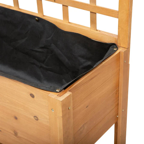 Rootz Raised Bed - Plant Table - Flower Table - Work Table - Gardening Table - Wooden Plant Table - Garden - Balcony - Brown - 105 x 40 x 135 cm