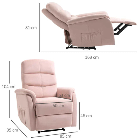Rootz Relax Chair - Lounge Chair - TV Chair - Roze - 85 cm x 95 cm x 104 cm