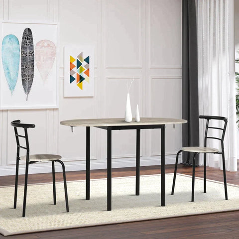 Rootz 3-piece Seating Group - Oval Table With Two Chairs - Black + Natural - 120 x 60 x 75 cm