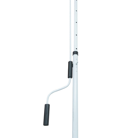 Rootz Clamp Awning - Awning - Folding Arm Awning - Height Adjustable - Weatherproof - Blue/White - 300 cm × 150 cm x 280 cm