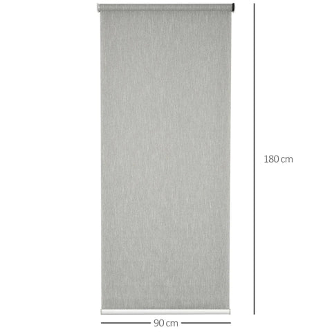 Rootz Roller Blind - Thermal Blind - With Remote Control - USB Interface - Rechargeable Battery - Grey - 90 cm x 7 cm x 180 cm