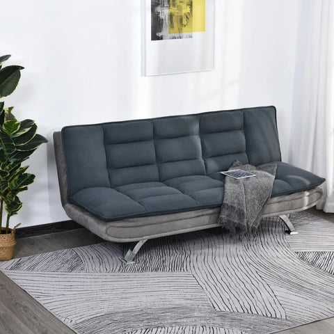 Rootz Sofa Bed - Folding Sofa -  3-seater Fabric Sofa - Chaise Longue - Sofa With Sleeping Function - Grey + Beige