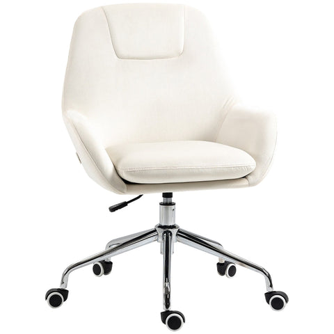 Rootz Office Chair - Desk Chair - Office Chair - Work Chair - Height Adjustable - 5 Castors - White - 65cm x 66cm x 97cm