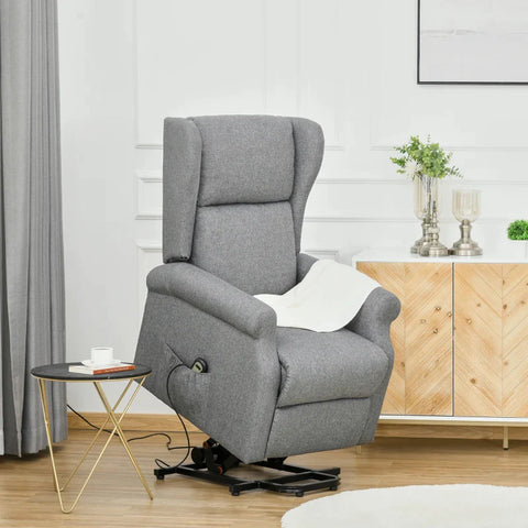 Rootz Stand-up Chair - TV Chair - Riser Chair - Electric Stand-up Chair - Electric Reclining Tv Chair - Remote Control TV Recliner - Stand-up Aid Armchair - Gray - 72.5 x 94 x 109cm