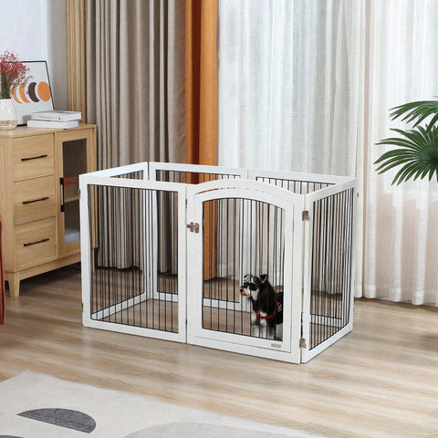 Rootz Dierenbox - Beschermrooster - Dierenbox - Buitenren - Met Deuruitlaat - Voor Kleine Dieren - Flexibel Opvouwbaar - Wit/Zwart - 122 x 105,5 x 84,5 cm