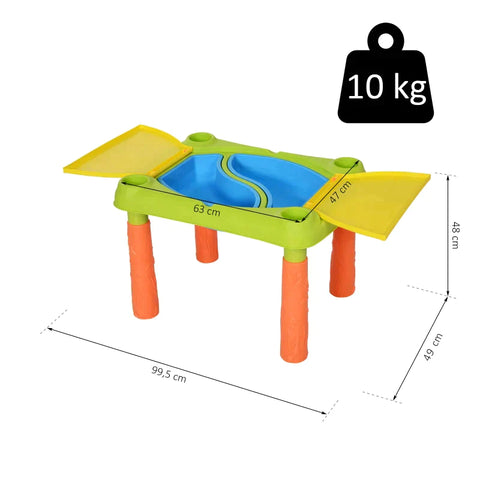 Rootz Kinderspieltisch – Sandkastentisch – Sand- und Wasserspieltisch – Matschtisch – Strandspielzeug – Sandspielzeug – Zubehör – 99,5 x 49 x 48 cm