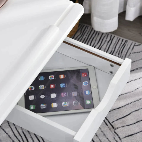 Rootz Study Desk - Computer Stand - Laptop Table - Height Adjustable - 5 Levels With Drawer - MDF - White - 109 x 55 x 63.6-89.2 cm