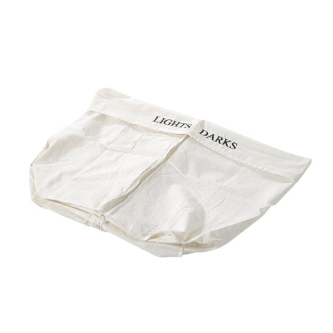 Rootz Wäschekorb – 100 l – Waschbecken – Wäscheaufbewahrung – Wäschetruhe – Bambus – Braun – Weiß – 52 x 32 x 63 cm