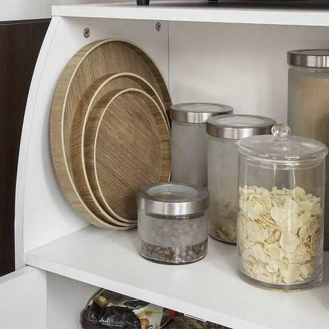 Rootz Microwave Shelf - Kitchen Wheeled Storage Trolley - Kitchen Storage Cabinet Cupboard Unit